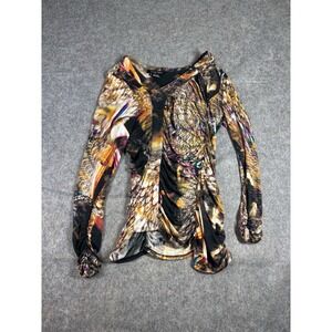 VTG ETCETERA Women's M Long Sleeve Shirt Y2K Spice Girl Clubbing Ruched 2000s